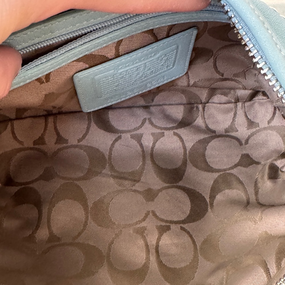 Coach Vintage 9541 Shoulder bag‎ light blue Leather Shoulder/ Handbag . - Picture 4 of 12